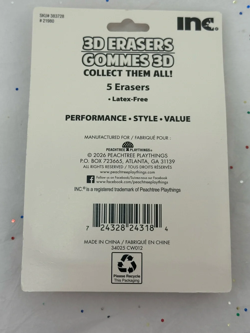 3D Eraser bundle (2 packs 10 erasers total)